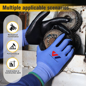 Nitrile PU Coated Grip <b>Gloves</b> Nylon Polyester Knit Lightweight Breathable Safety <b>Gloves</b> for Industrial Automotive General Used - Product Image 3