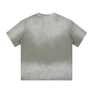 Blusas de verano de manga corta para mujer, con degradado y efecto lavado ácido, camisetas casuales unisex de cuello redondo con efecto lavado ácido - Product Image 2