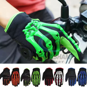 Durable Lightweight Leather Motorbike Gloves Full <b>Finger</b> Non-Slip Breathable Adjustable Wrist <b>Strap</b> Professional Riding Gear - Product Image 4