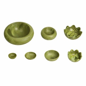 Bol en bois rond vert poli à la main en résine, non traité, minimaliste, pour servir les aliments, cadeau - Product Image 3