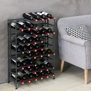 Estante de Metal Industrial para Botellas de Vino, Capacidad para 24 Botellas, Diseño Rectangular Resistente, para Decoración de Bar en Casa - Product Image 4