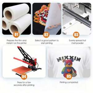 Film en rouleau DTF A3 A4 A5 pour imprimante DTF pour machine d'impression de t-shirts et application sur vêtements - Product Image 6