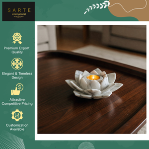 New Elegant Design Natural Stone Handmade Eco-Friendly Modern Decorative Marble Lotus Candle Holder Tealight Stand Christmas - Product Image 4