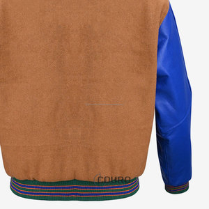 Vestes de baseball décontractées et ajustées en laine pour hommes avec manches boutonnées en cuir Veste de baseball universitaire pour hommes OEM - Product Image 4