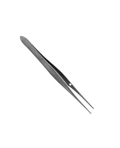 Pince à pansements ophtalmiques droite dentelée en acier inoxydable de 4 pouces pour pansements, manipulation des tissus et chirurgie oculaire - Product Image 3