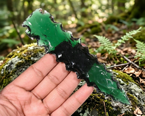 Obsidiana Decorativa de Cristal Verde, Escultura de Piedra Decorativa para el Hogar, Hecha a Mano, Regalo Energético de Feng Shui, Coleccionable - Product Image 3