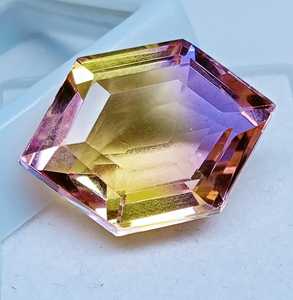 Ametrina con Corte Hexagonal, Gema Natural Facetada Suelta, Piedra de Joyería Certificada de Amatista y Citrino - Product Image 6