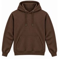 Hoodie Pria Coklat Polos Lengan Panjang Kasual Sweatshirt Logo Kustom Streetwear Sportswear Atasan Gym Shoukat Apparel