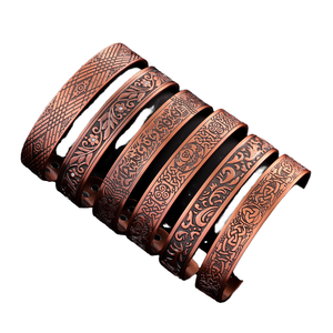 Copper Brass Finish <b>Bangle</b> Engravable Two Tone Cuff For <b>Men</b> Adjustable Size Accessory Womens Fashion Jewelry Oxidized Look Bevel - Product Image 1