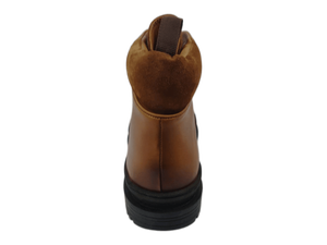 Botas de Combate de Cuero Genuino Marrón, con Cordones, Punta Redonda, Suela de Goma, Entresuela de EVA, Antideslizantes, para Todas las Temporadas - Product Image 2