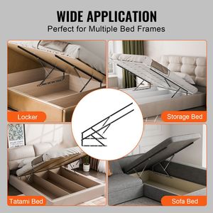 Kit Sollevamento Letto Extra Large 59x79, Capacità di Carico 309 Libbre, Meccanismo Pneumatico Fai-da-te per Letto a Scomparsa, Hardware Deluxe - Product Image 6