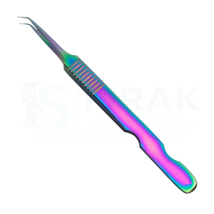 Pince à épiler de précision pour extensions de cils Ijrak Surgical Professional Rainbow en acier inoxydable durable |   Pinces à épiler à pointe fine de 10 mm - Product Image 1