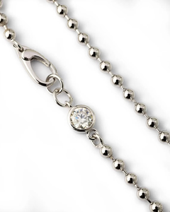 Classic 925 Sterling <b>Silver</b> 10K <b>Solid</b> Gold Lab Grown Diamond 5mm 0.5ct Round cut Bezel set Diamond <b>Bracelet</b> Bead Chain Bangle - Product Image 5