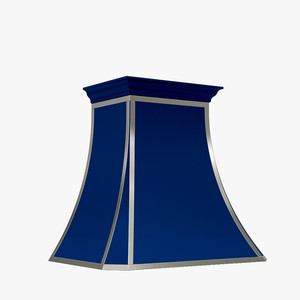 Hotte de cheminée au design moderne et attrayant, finition bleue, fabriquée à la main, avec rivets en acier - Product Image 4