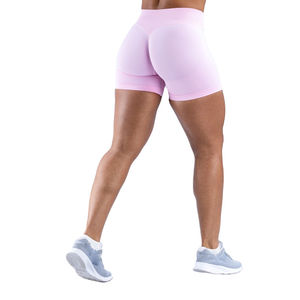 Shorts de sport sans coutures pour femmes, taille haute élastique, coupe ample, en Spandex/Nylon, confortables pour la course et la gym - Product Image 4