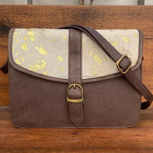 กระเป๋าสะพายคาดลำตัวหนังวัวสีเมทัลลิกสำหรับผู้หญิงกระเป๋าสะพายไหล่ดีไซน์หนังแท้แฟชั่นใหม่สำหรับ2024 - Product Image 2