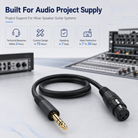 Câble audio professionnel OEM personnalisé, adaptateur TRS mâle 6,35 mm vers XLR femelle 3 broches, câble XLR équilibré pour mixeur, haut-parleur, guitare