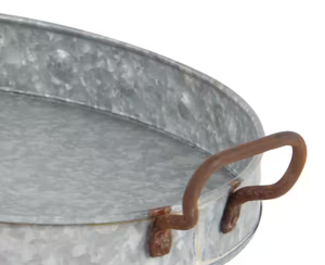 Assiette de présentation ronde classique en aluminium galvanisé argenté, faite à la main, décorative, de luxe, pour mariage, plateaux à fruits, maison moderne - Product Image 3