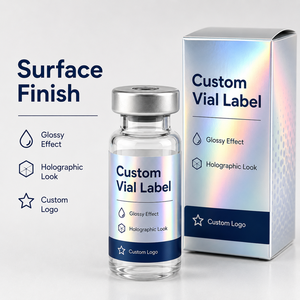 Étiquettes personnalisées en rouleau holographiques argentées pour flacons, autocollants imperméables avec logo personnalisé pour flacons en verre de 10 ml pour sérum - Product Image 3