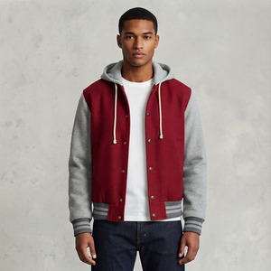 High Demand Custom Chenille Embroidery Men Hooded Varsity <b>Jackets</b> Leather Sleeves Streetwear <b>Winter</b> Men's Varsity <b>Jackets</b> - Product Image 5