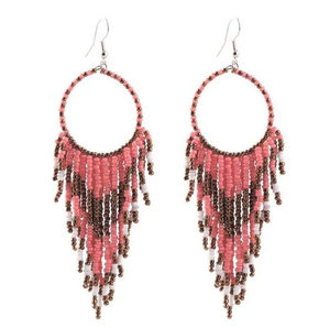 Pendientes hechos a mano con bordado de cuentas de colores azul y naranja, diseño personalizado, para venta al por mayor al mejor precio desde India. - Product Image 2