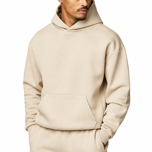 Sudadera con Capucha Azul Sólida para Hombre, Corte Holgado, con Bolsillo Canguro, Estilo Casual para Otoño - Product Image 5