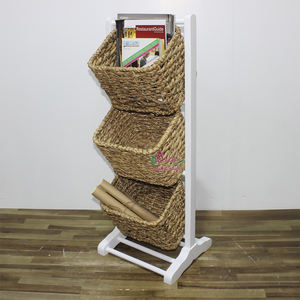 Artex Dong Thap Factory Seagrass Water Hyacinth Handicrafts Rack <b>Display</b> Shelving Storage Organizer for Living Seagrass <b>Baskets</b> - Product Image 1