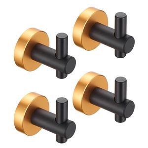Gancio a parete con Base in oro nero 4 Pack; Per ingresso scarpiere armadio bagno camera da letto mobili portabottiglie - Product Image 1