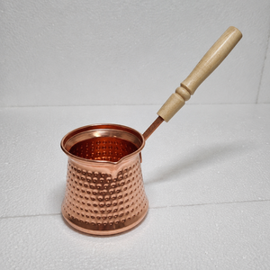 Cezve Ibrik en Cuivre Pur Martelé Fait Main avec Poignée en Bois – Cafetière Turque, Arabe, Grecque, Expresso, Chauffe-Lait – Idéal Cadeau - Product Image 2