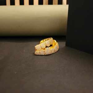 Ensemble de grillz personnalisés pour hommes, sertis de diamants, haut et bas, en argent sterling 925 plaqué or, sertissage pavé, bijoux hip-hop, 8,50 CT IDGL - Product Image 3