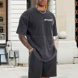 Camiseta de Moda con Lavado Ácido para Hombre, Estilo Premium, Transpirable, de Algodón, Informal, para Uso Diario - Product Image 3