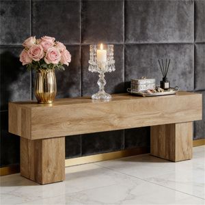 Farmhouse Style TV Stand Media <b>Console</b> <b>Table</b> with <b>Storage</b> Desk for Sofa & Entrance Unique Design - Product Image 3