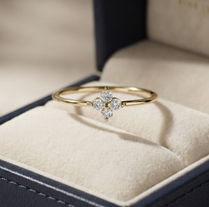 Bague en or massif 10K 14K 18K de haute qualité avec diamants sertis à griffes, style vintage, pour femme, bijoux fins, haute couture, luxe - Product Image 4