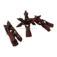 Support trépied pliable en bois écologique pour espaces de méditation, base en cristal, support pour coquillages naturels, sculpté à la main par un artisan