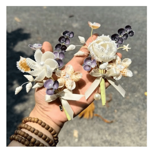 Ramo de Novia Hecho a Mano con Conchas Marinas de Vietnam, Flores para Boda Costera en Ninh Thuan, Decoración Ecológica para Ceremonia en la Playa - Product Image 3