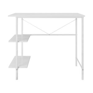 Escritorio Plegable Ajustable Pierce de 30 Pulgadas de Alto, Madera MDF Blanca, Diseño Moderno y Simple para Oficina en Casa - Product Image 2