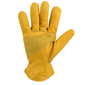 Golden Yellow Cow Grain Leather Rigger Gloves With Keystone <b>Thumb</b> Leather Work Driver Gloves For Industrial Use - Product Image 4