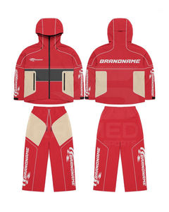 Chándal 100% nailon de 2 piezas, pantalón y chaqueta con capucha, logotipo DTF, líneas reflectantes de malla en el interior, chándal cortavientos - Product Image 3