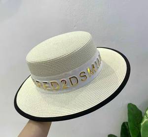 Bolso de Playa de Paja Hecho a Mano con Diseño Nuevo de Verano para Mujer, con Doble Asa, Decoración de Bordado de Caña de Bambú, Patrón de Cubo, Dragonex HB3 - Product Image 1