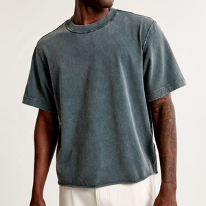 T-shirts délavés à l'acide en gros, nouvelle mode, vêtements décontractés, personnalisez votre logo avant, coton respirant, manches courtes, vêtements de fitness classiques - Product Image 4