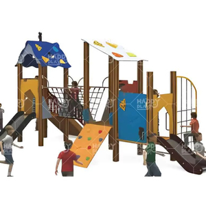 HP-OPA 022 Contemporary Outdoor <b>Play</b> Structure with Multi-Level Slide <b>Tower</b> for Active Recreation Areas - Product Image 1