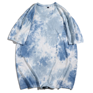 Alta calidad 100% algodón Unisex trajes Multicolor cuello redondo manga corta hombro caído de gran tamaño Hip Hop Casual camisas de hombre - Product Image 3