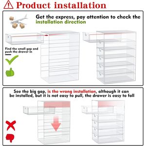 Organizzatore per Trucchi a 16 Cassetti, Set da 4 Pezzi, Organizzatore da Scrivania Trasparente per Ufficio con Contenitore Antipolvere per Accessori - Product Image 5