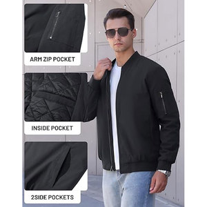 Blouson d'hiver pour homme en toile patchwork coupe-vent et imperméable - Product Image 4