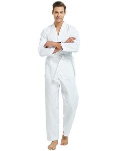 ชุดเทควันโดออกแบบเองได้ ผ้าโพลีคอตตอน ระบายอากาศได้ดี น้ำหนักเบา ทนทาน ชุดฝึกซ้อม คอวี สำหรับผู้ชายและผู้หญิง - Product Image 6