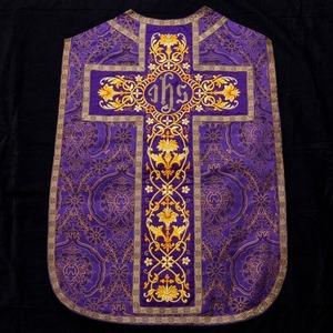 Banderola procesional de terciopelo personalizada con bordado de hilo dorado para iglesia, artículos litúrgicos religiosos católicos, servicio OEM de China - Product Image 1
