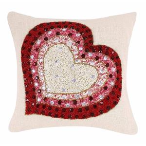 Nouvelles housses de coussin élégantes et modernes en perles de verre, motif cœur carré, pour canapé, lit, décoration intérieure - Product Image 1