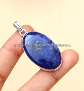 Colgante de sodalita de Plata de Ley 925 de alta calidad, joyería de piedras preciosas delicadas hechas a mano con chapado en oro, regalo de compromiso para madre - Product Image 5
