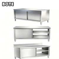 Table de travail en acier inoxydable 304 certifiée CE, table de préparation pour restaurant, table de travail de cuisine robuste, finition polie