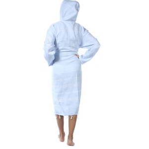 Albornoces de Lujo de Algodón Turco con Logotipo Personalizado para Mujer y Hombre, Ligeros, Absorbentes, Transpirables, de Secado Rápido, con Capucha y Borlas, para Hotel - Product Image 5